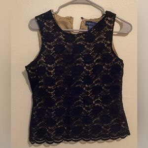 Karen Scott black lace sleeveless top